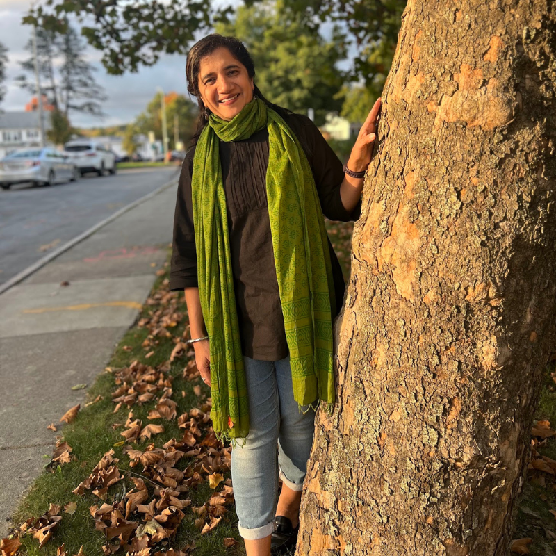 block print cotton scarf - green