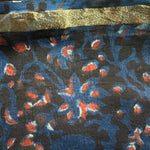 blue block print scarf