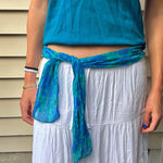 Teal and Blue - Small Chiffon Scarf