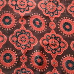 brown and red ajrak motif scarf