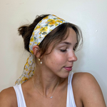 White and Lemon Yellow Small Scarf