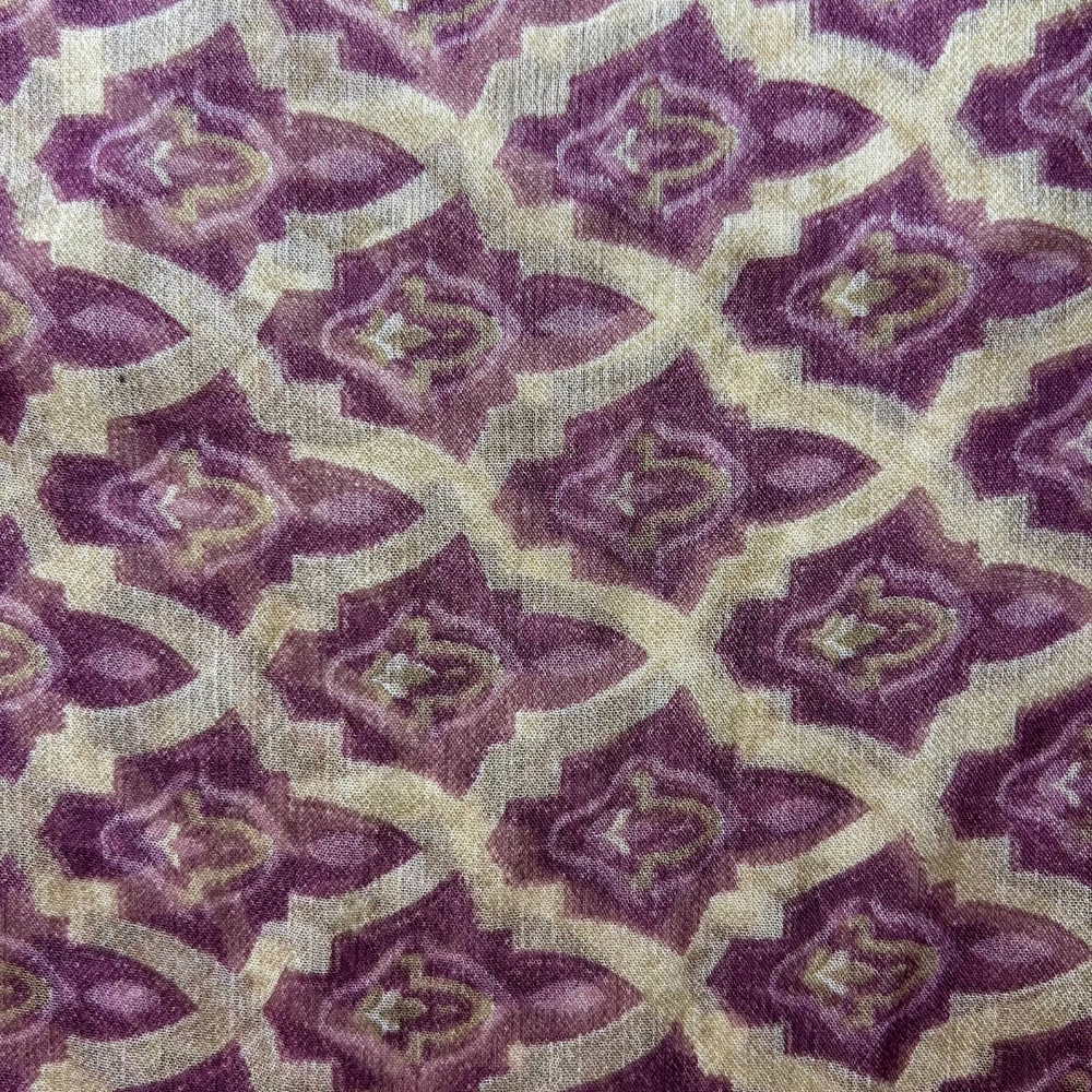 Small Chiffon Scarf - Purple and White