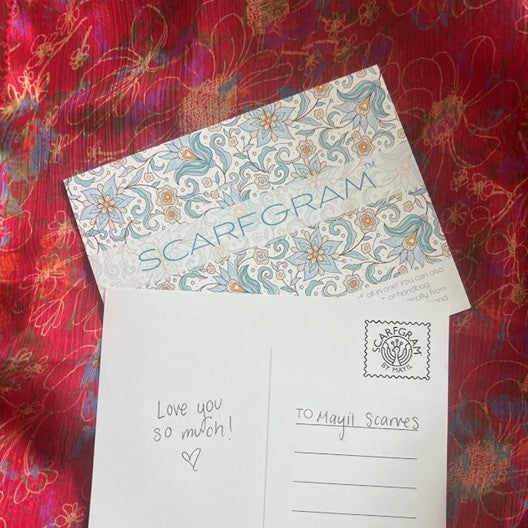 small scarfgram - post card version