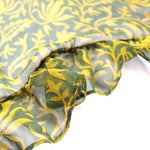 green chiffon scarf with ruffles