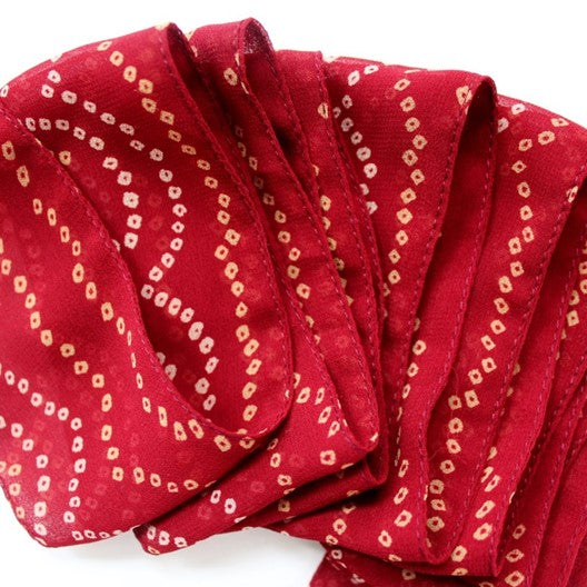 red chiffon skinny scarf