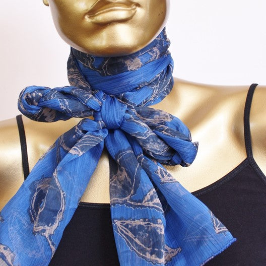 blue chiffon scarf mayil 1664