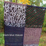 black blue mauve colors in a scarf