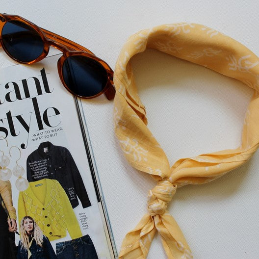pale yellow mini square scarf