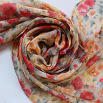 peach and coral flower scarf