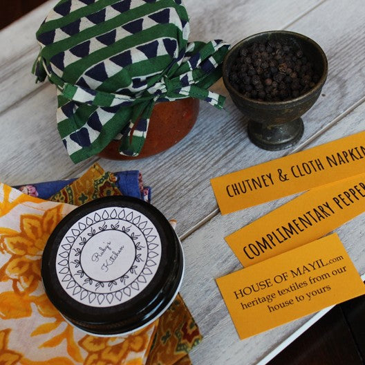 chutney and cocktail napkins