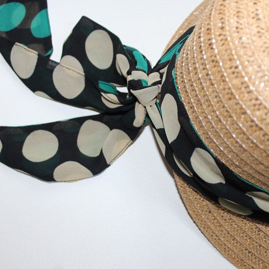 hat scarf polka dots