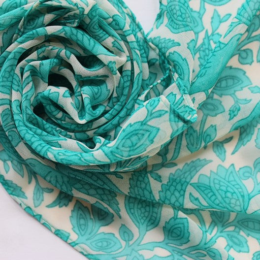 turquoise chiffon scarf