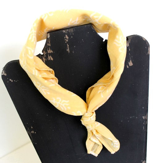 pale yellow mini square mayil 2020 cotton scarf