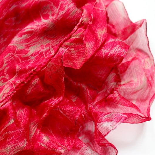 ruby pink ruffle scarf from Mayil