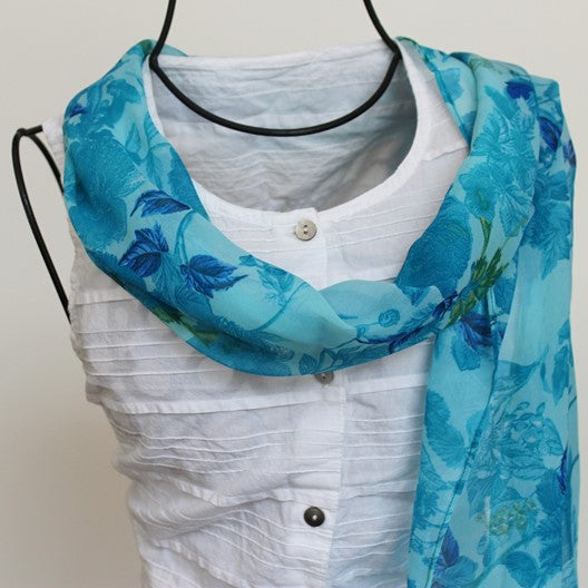 chiffon scarf with roses