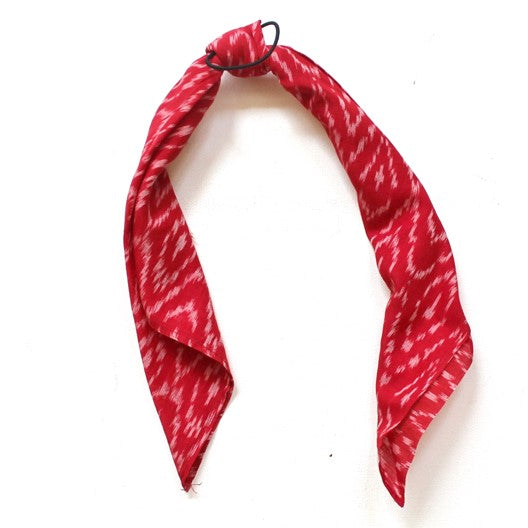 hair tie red mini square scarf