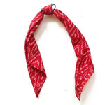 hair tie red mini square scarf