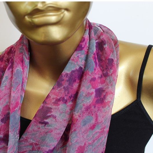 magenta pink chiffon scarf