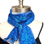 a cobalt blue chiffon scarf gift for mom