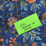 blue block print boho style pants